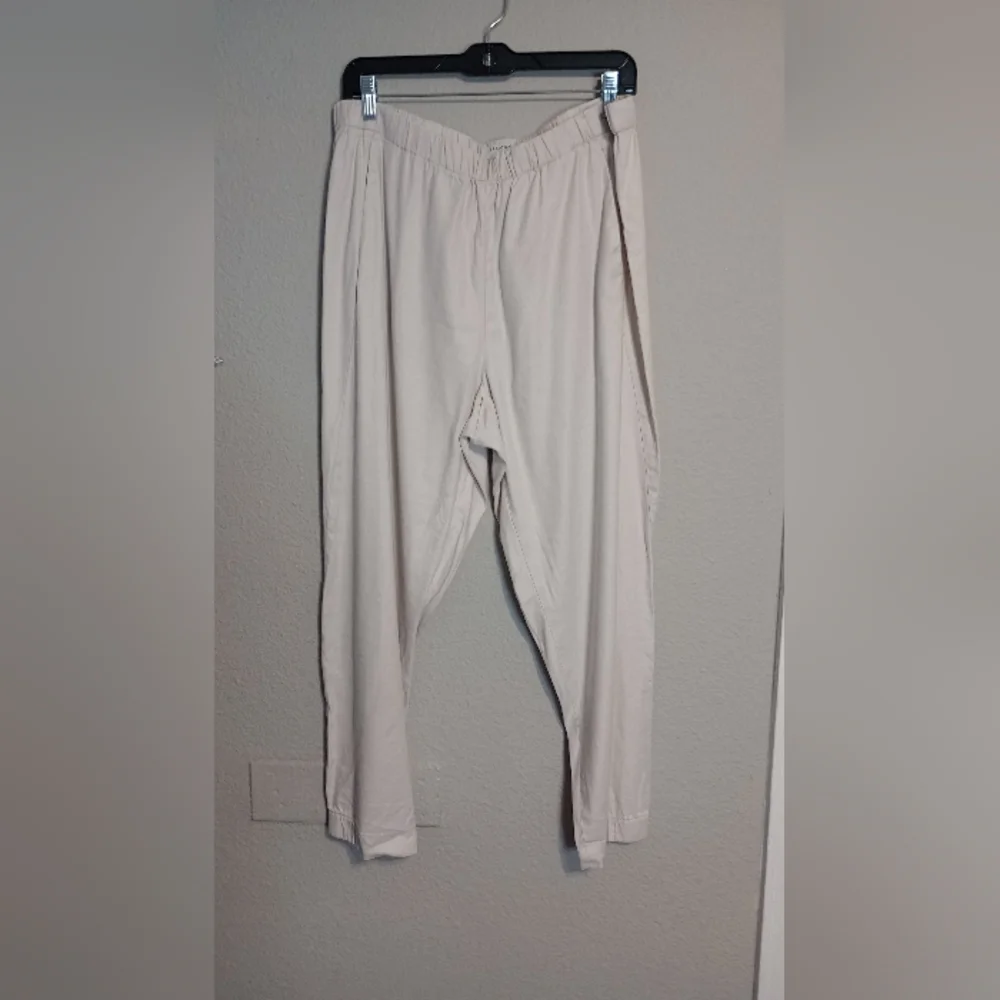 Aritzia Babaton Dexter Linen Blend Pull On Pants Plus Size Coastal Neutral